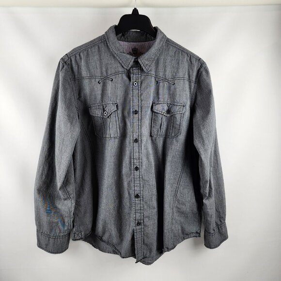 Helix Shirt Men XXL Button Down Long Sleeve Black - Picture 1 of 6